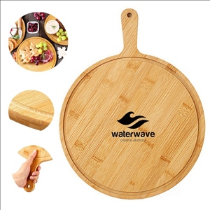Round Wood Cutting Board with Handle